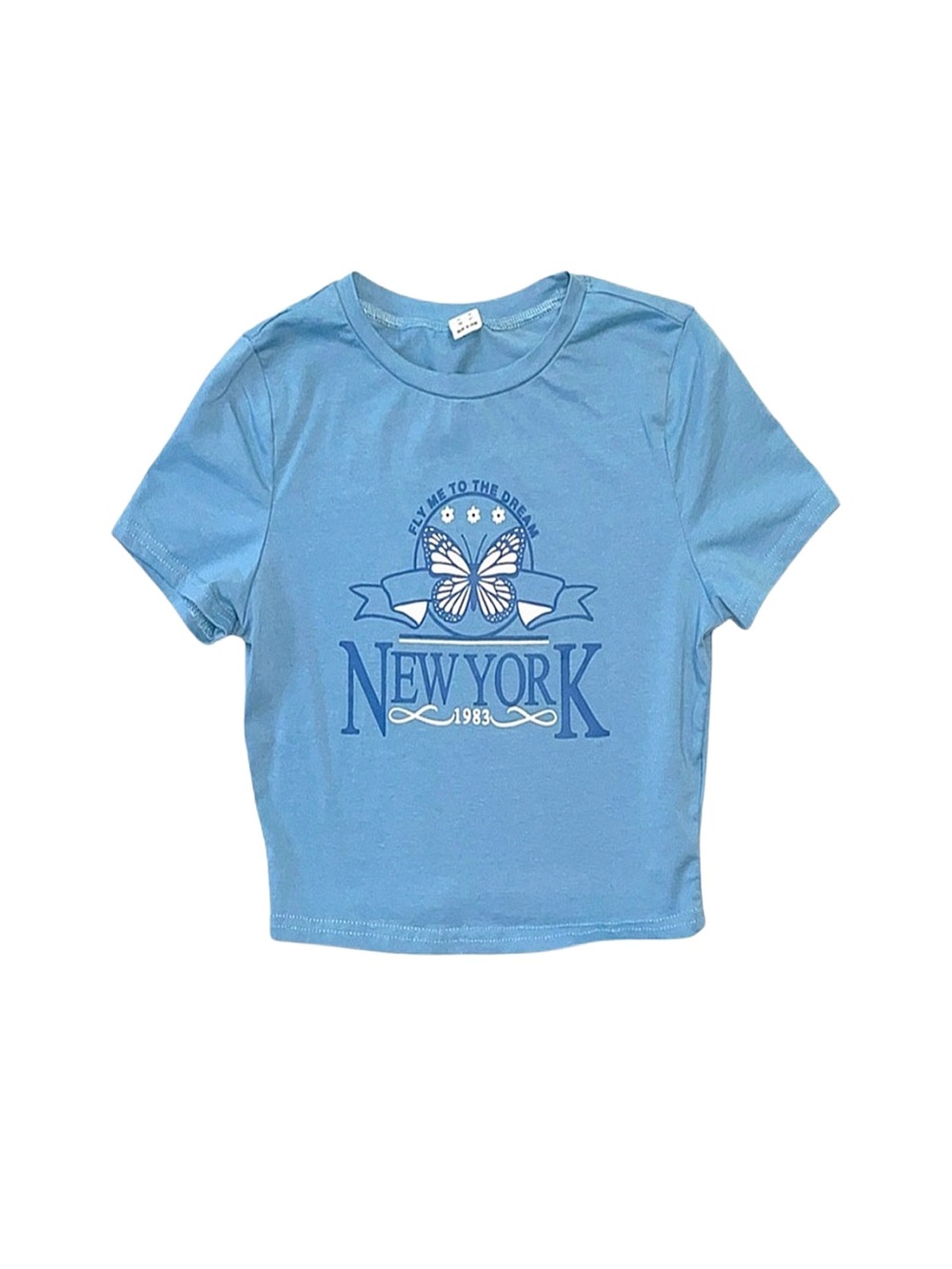 SHEIN Girl's Blue Graphic Short Sleeve Top Size 14 Years